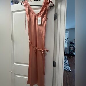 Satin Slip Dress in Dusty Rose